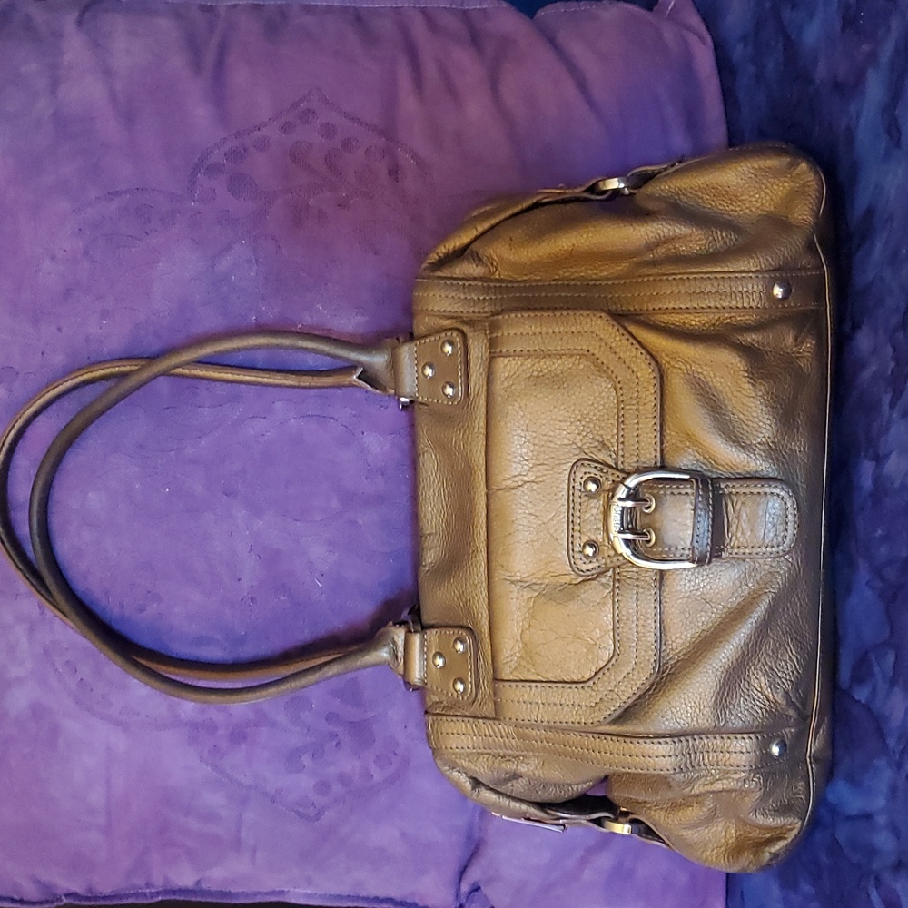 EUC Vintage Tignanello Sachel Purse - Bronze Metallic